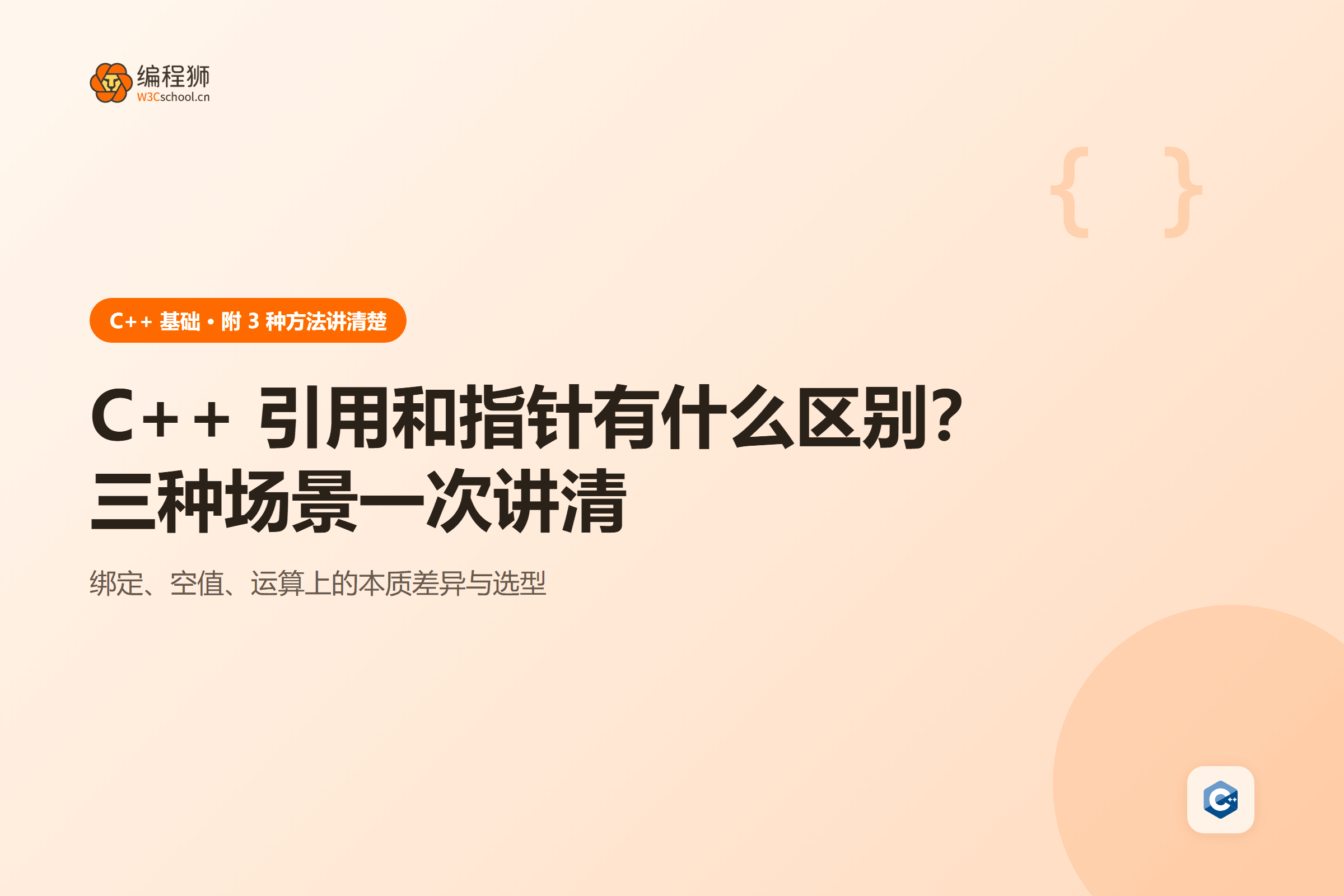 C++ 引用和指针有什么区别?三种场景一次讲清
