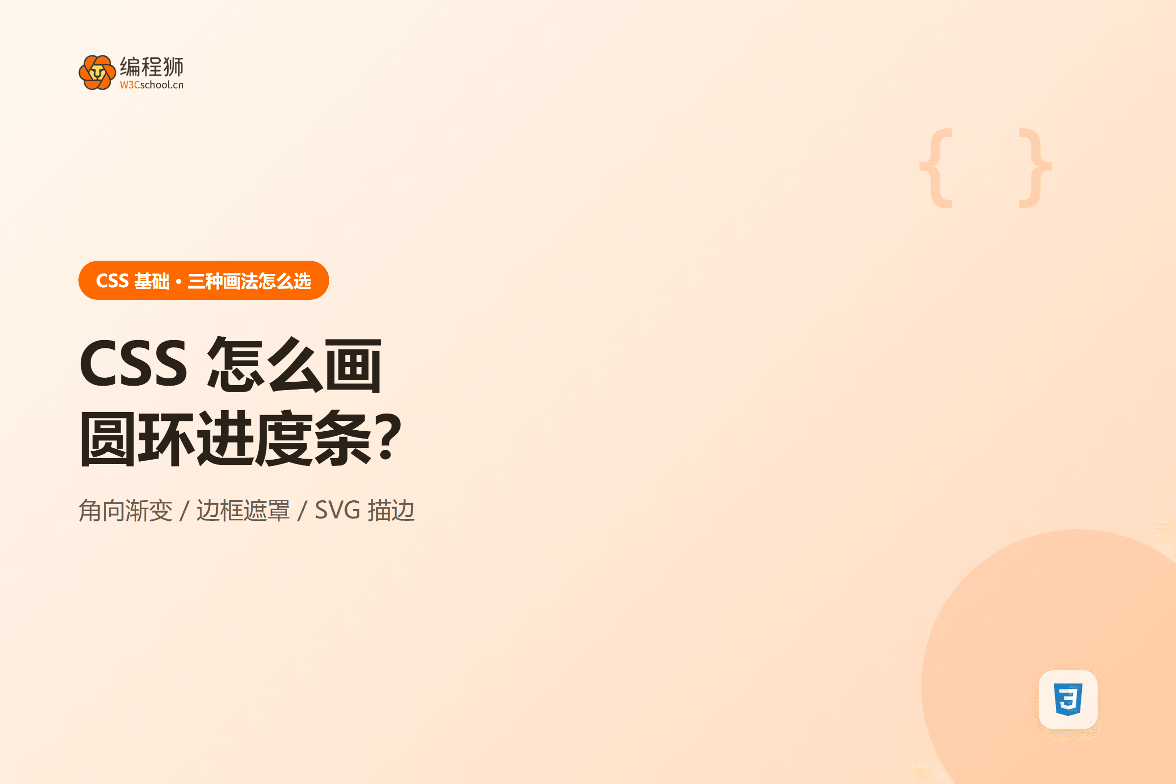 CSS 怎么画圆环进度条?